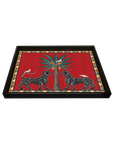 Vassoio largo con Mosaico e Ghepardi colore Rosso (38x28)