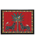 Vassoio largo con Mosaico e Ghepardi colore Rosso (38x28)