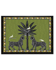 Vassoio largo con Mosaico e Ghepardi colore Verde (38x28)