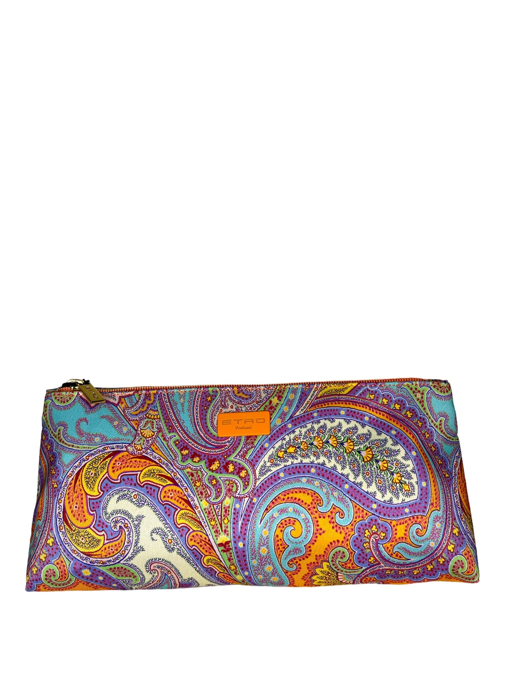 Trousse porta pennelli pailsley con bordi arancio