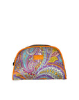 Trousse stondata paisley con bordi arancio