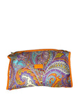 Trousse trapezio paisley con bordi arancio