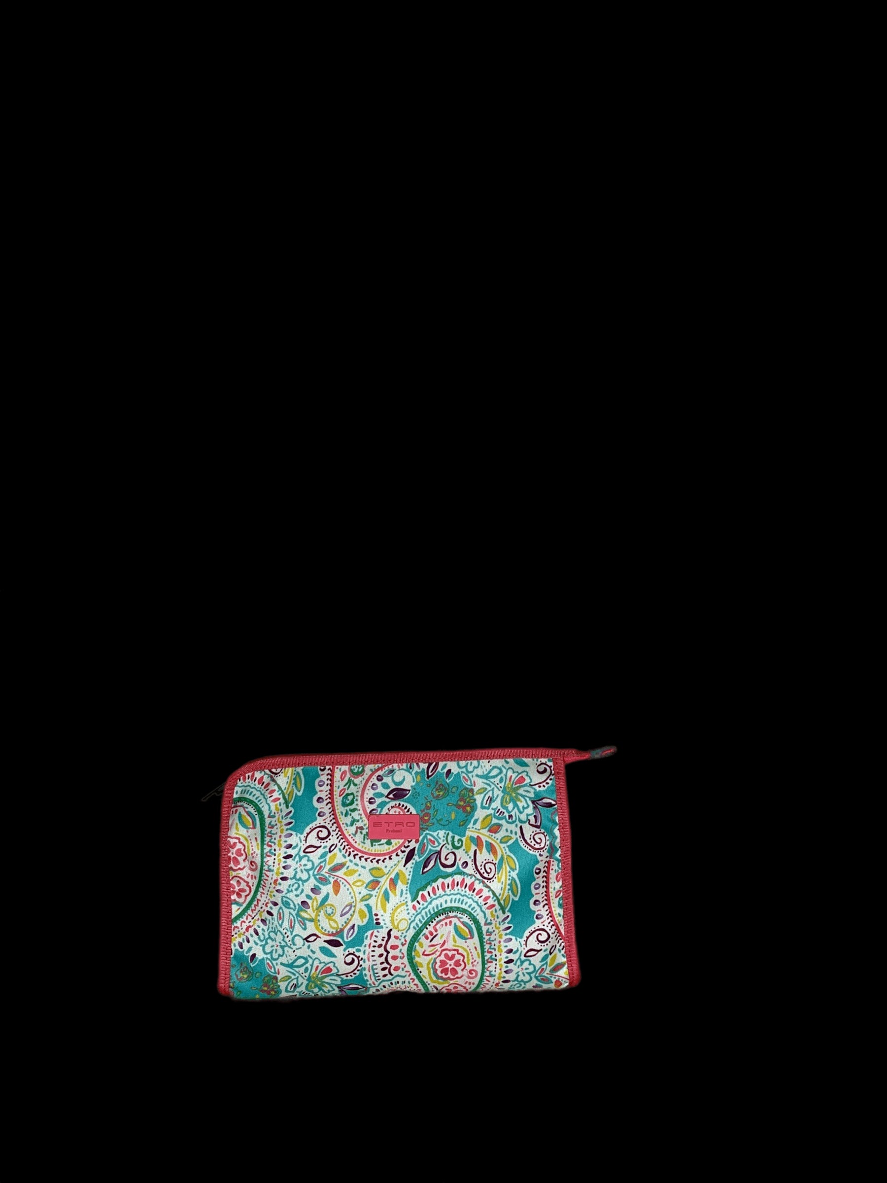 Porta Trucco grande Paisley con bordi  rosa