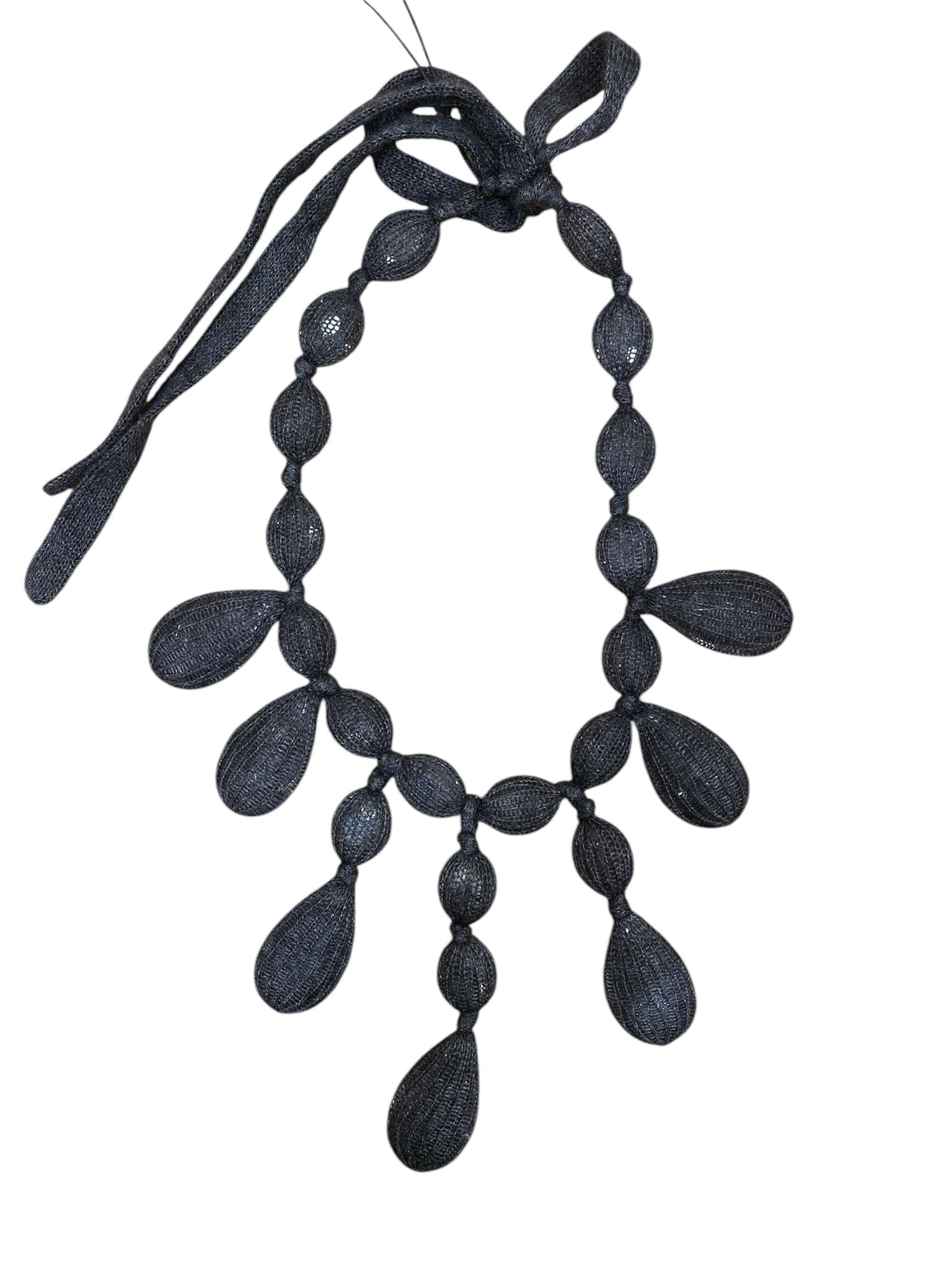 Girocollo cristalli cachemire grigio