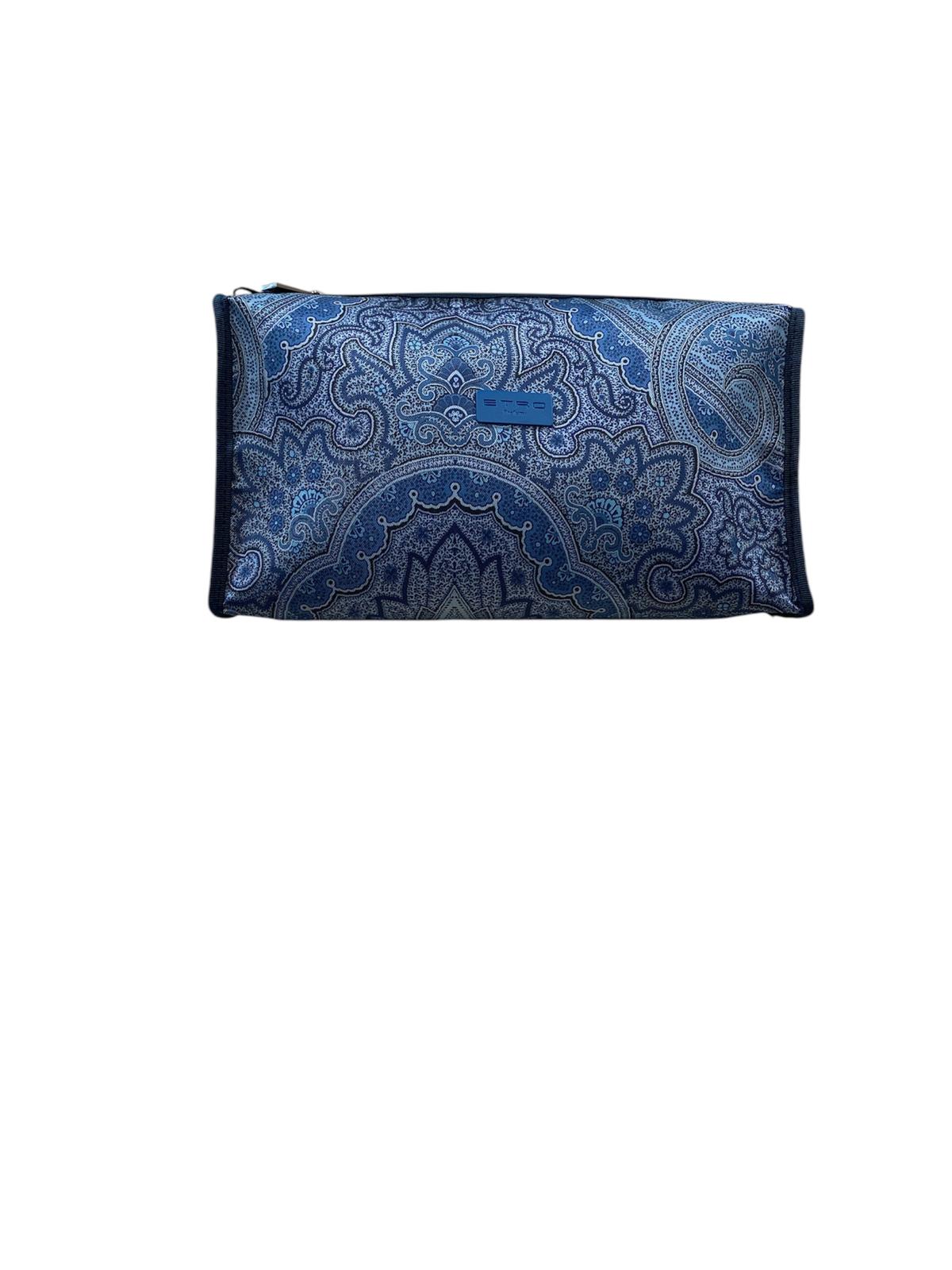 Pochette Etro trapezio paisley colore  blu