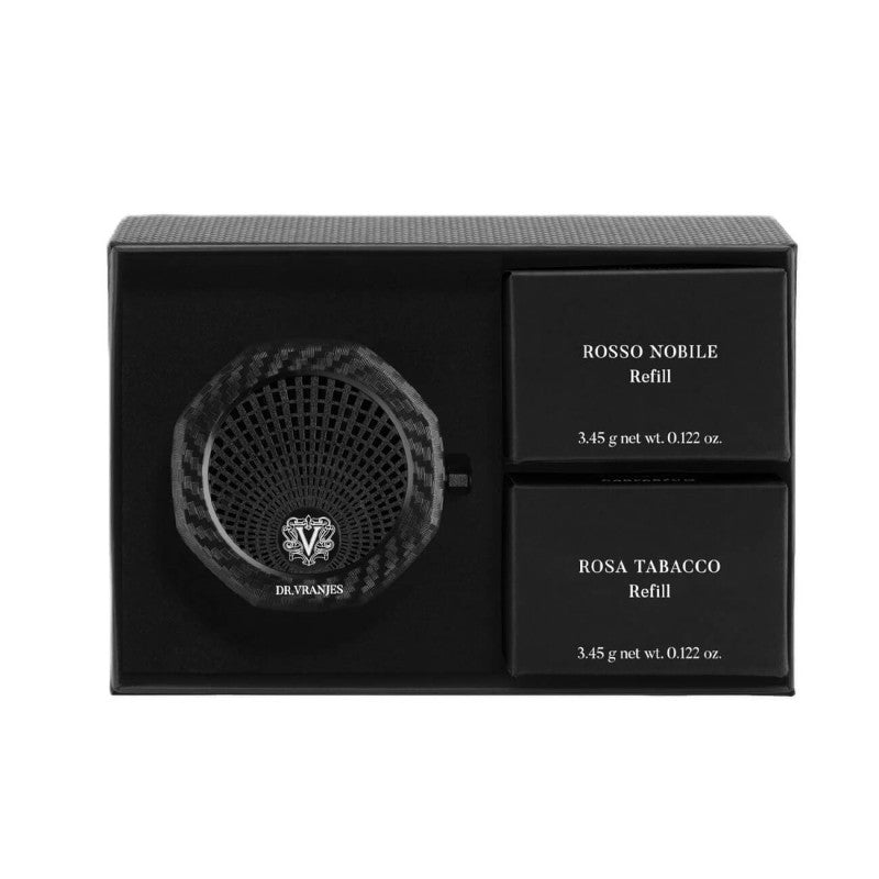 9436_Cofanetto_CarparfumDiffusoreAutoCarbonio_RossoNobile_RosaTabacco_Terriacaprofumilatina