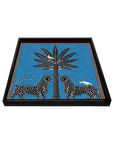 Vassoio quadrato con Mosaico e Ghepardi colore Blu (25x25)