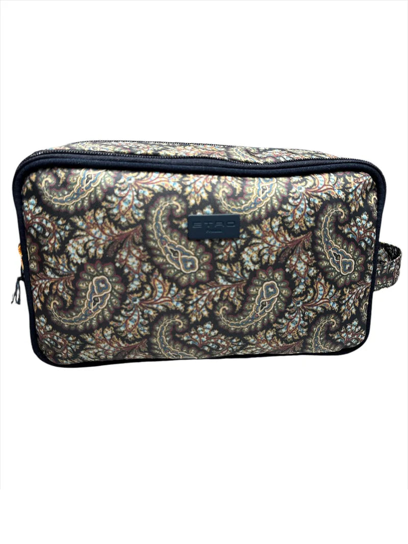 Pochette Etro con maniglia colore blu notte paisley