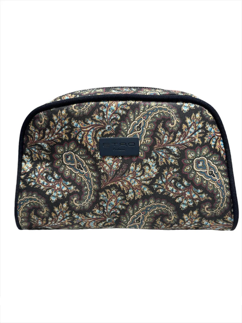 Pochette Etro stondata colore blu notte
